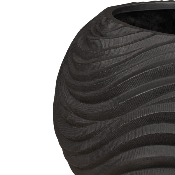 Curved River - Globe Pflanzgefäß black iron