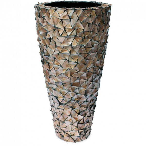 Coastline brown Perlmutt | Fiberglas Pflanzvase