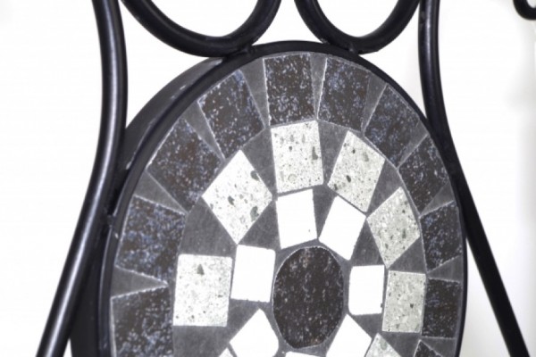 Mosaik Tischgruppe inkl. 2 Stühle aus Metall | Terrapalme Heim- und