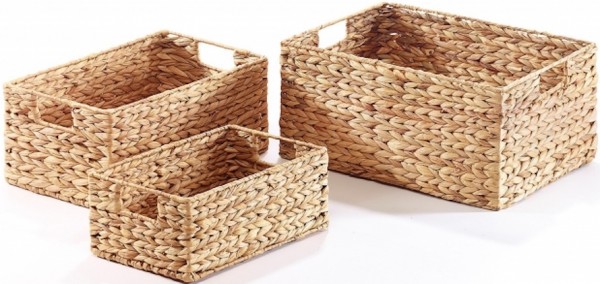 YOUDENOVA Regalkorb Set, 3er-Set – Aus Synthetischem Rattan, Mit Baumwoll-Futter