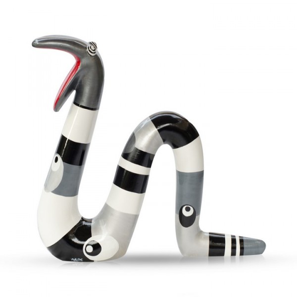 Schlange aus Fiberglas - Moving Snake Silverline