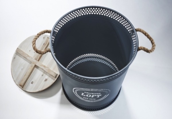 Loft Wäschebehälter aus Metall 52 cm