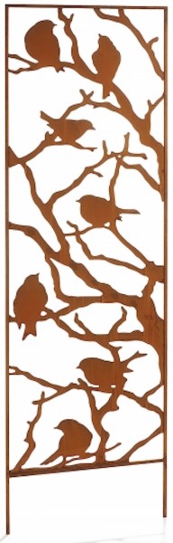 Rankhilfe Uccello aus Rostmetall 170 cm