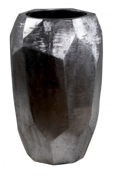 Silver Polystone Pflanzvase