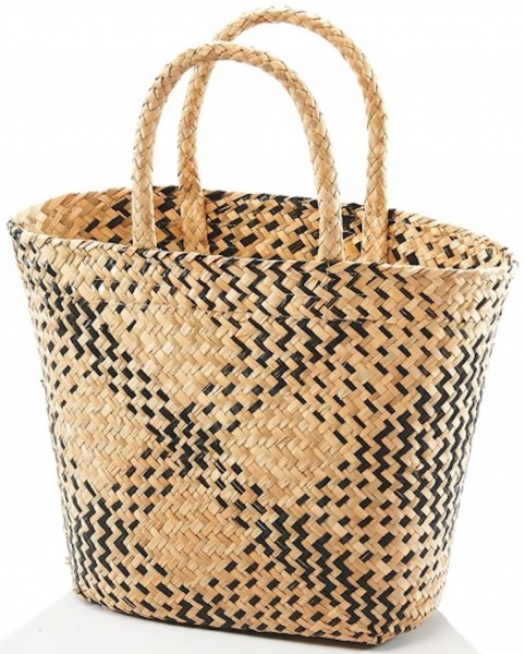 Seegras Tasche schwarz natur 45 cm