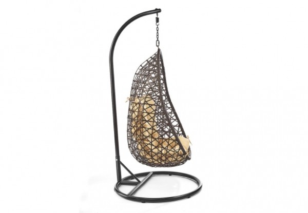 Crisscross Hängekorb aus Polyrattan - Komplettset