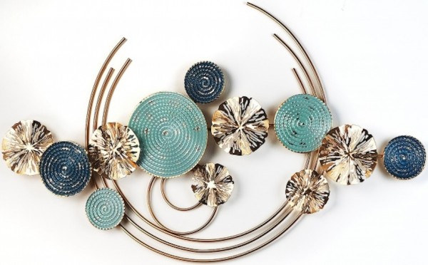 Metall Wandbild Golden Circles