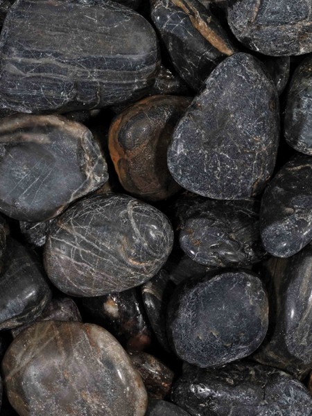 Schwarze Echte Steine 10-30 mm - Flusskiesel Sack 20 kg
