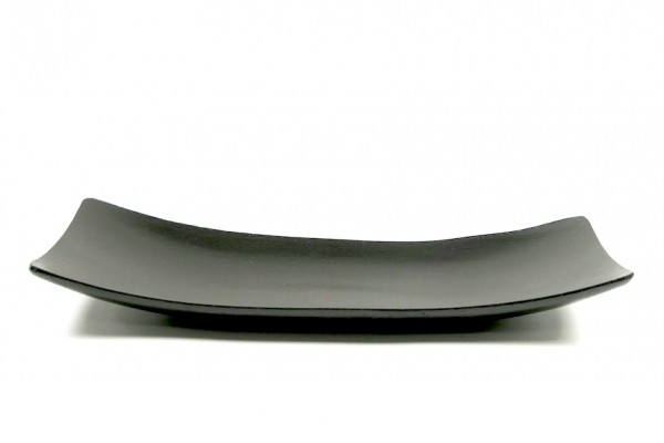 Schwarzes Holztablett gebogen 34 cm