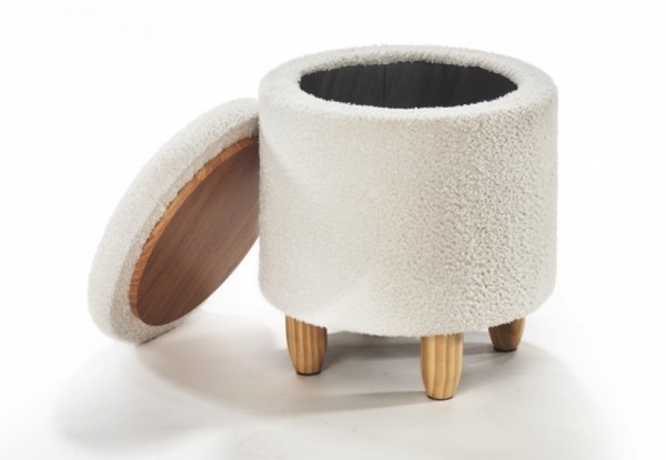 Upendo Sitzhocker aus Bouclestoff