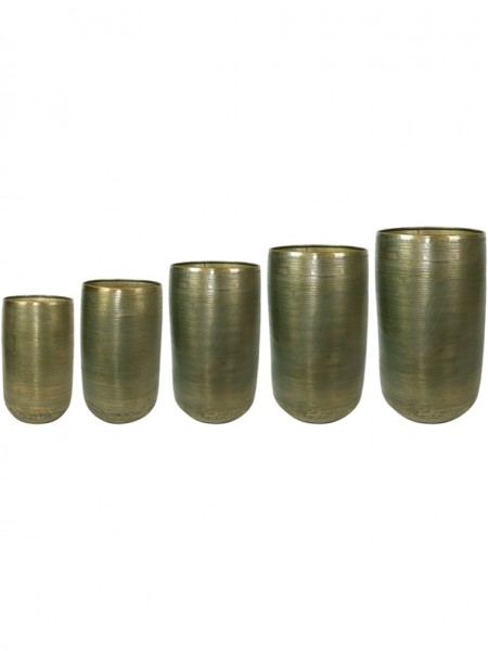 Rowen Pot Tall Green - Aluminium Pflanzvase - 5er Set