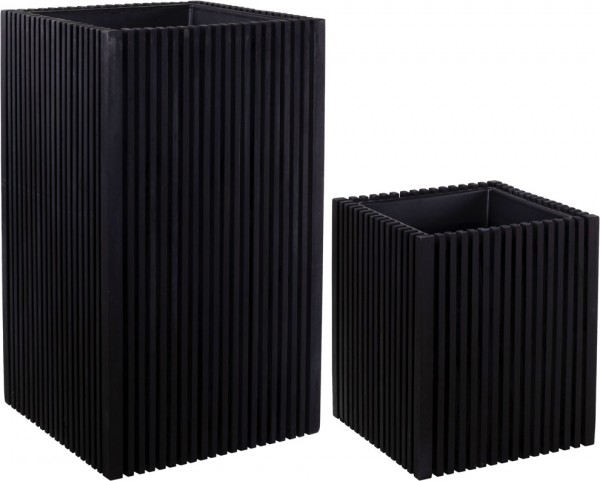 Pflanzsäule Akazie Schwarz 2er Set