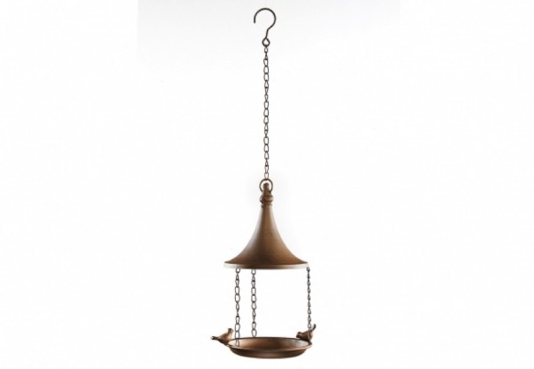 Vogeltränke hängend Rostbraun aus Metall