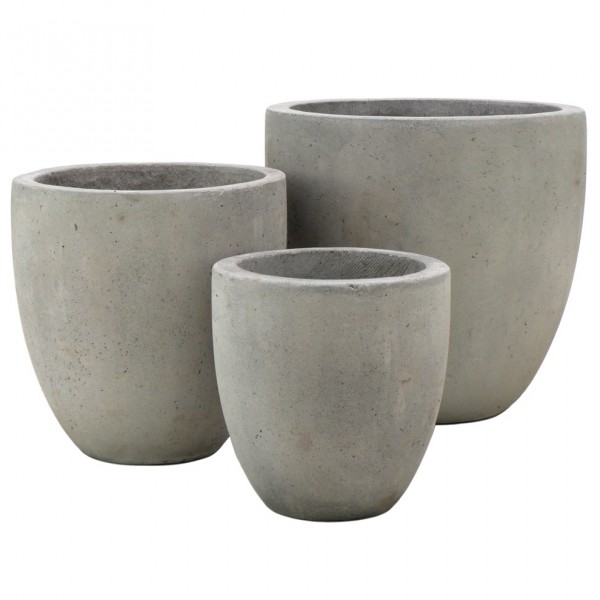 Zement Grau Kübel 3 er Set