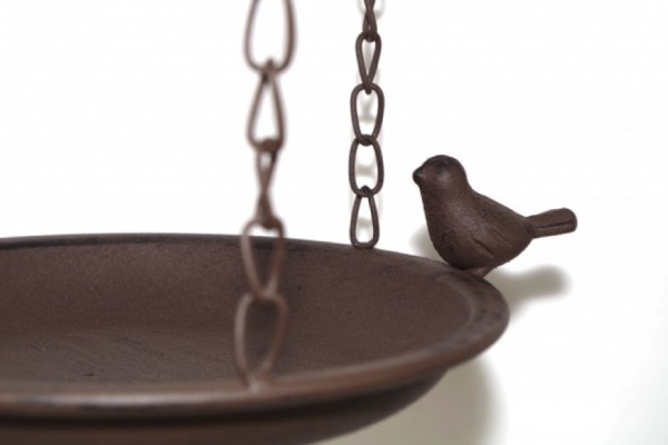 Vogeltränke hängend Rostbraun aus Metall