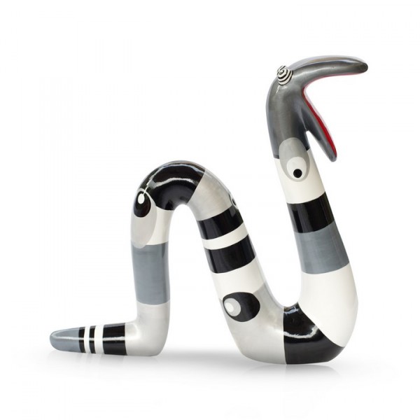 Schlange aus Fiberglas - Moving Snake Silverline