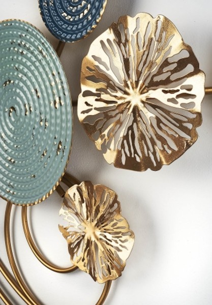 Metall Wandbild Golden Circles