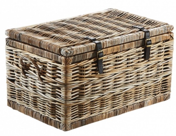 Südsee Sitztruhe Rattan - Kubu grau