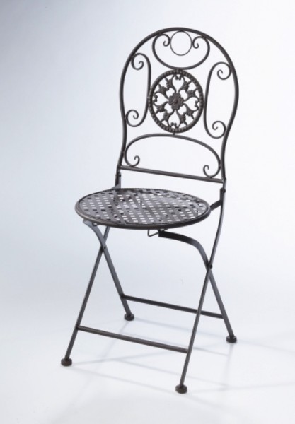 Darkbrown Klappstuhl aus Metall