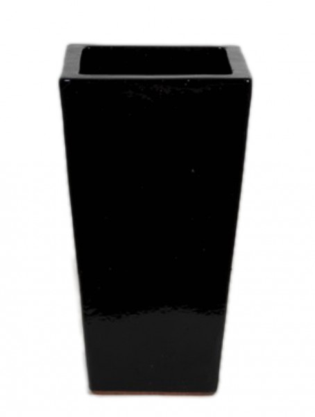 Plain Kubis Schwarz Keramikvase