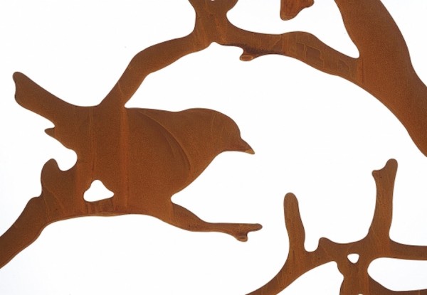 Rankhilfe Uccello aus Rostmetall 170 cm