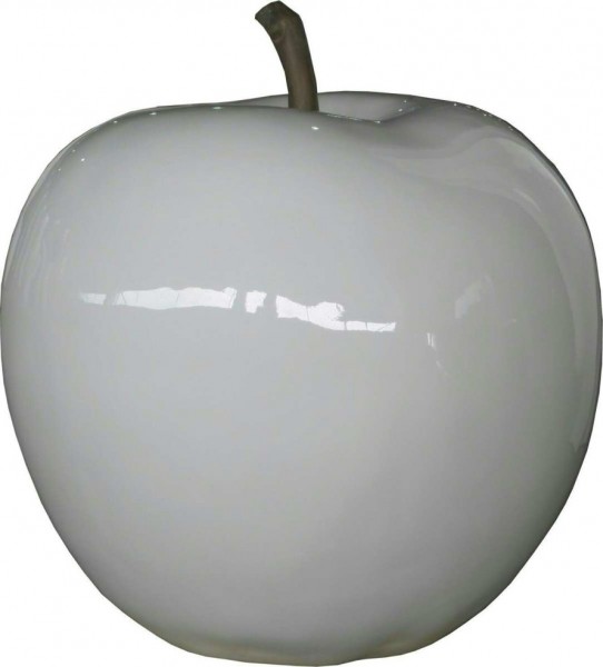 Apfel weiß - apple fruit ein Kunstobjekt aus Fiberglas und Steinpulver