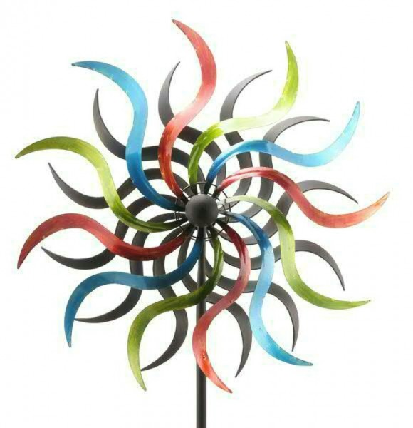 Windrad Colori aus Metall ø 52 - Höhe inkl. Stab 178 cm