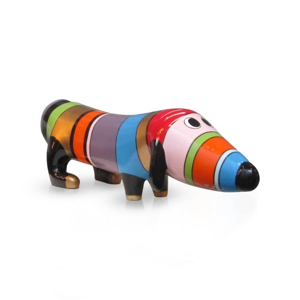 Hund aus Fiberglas - Hot Dog Rainbow Gold