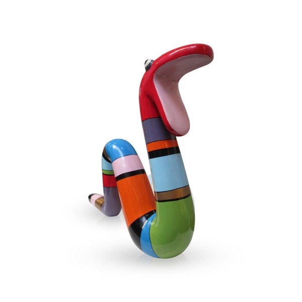 Schlange aus Fiberglas - Moving Snake Rainbow Gold