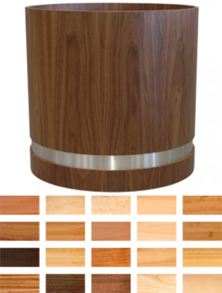 Woodstock Finee Plus - Holzfurnier Pflanzkübel mit Edelstahlring