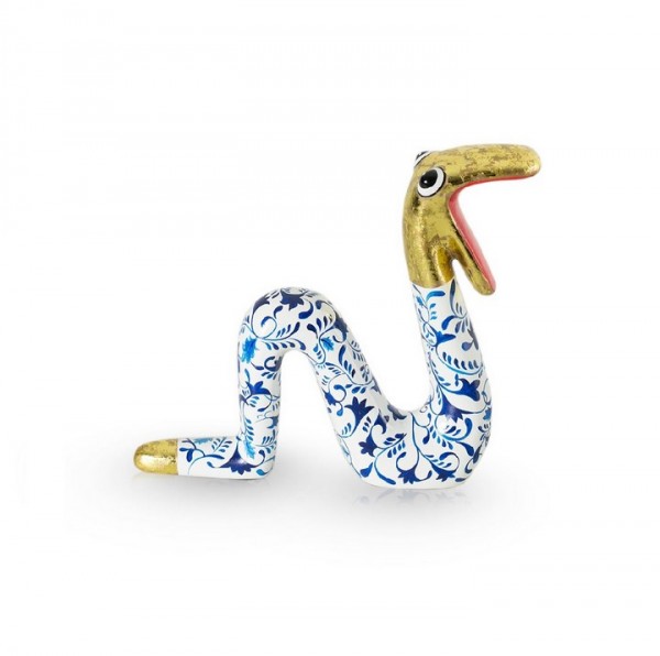 Schlange aus Fiberglas - Moving Snake Delft's Silver Gold