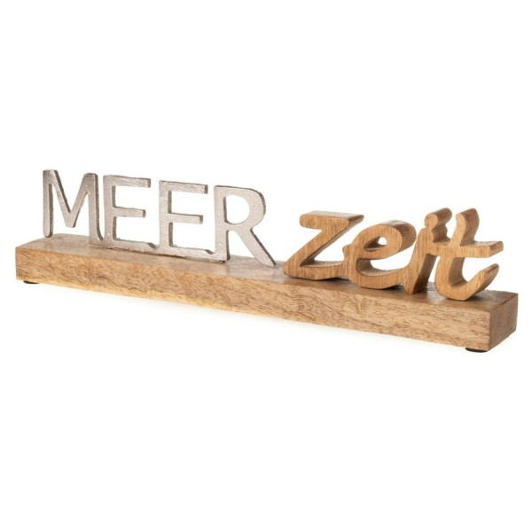Meerzeit Schriftzug Mangoholz 31 cm