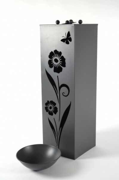 Metallsäule Flower mit Schale 90 cm