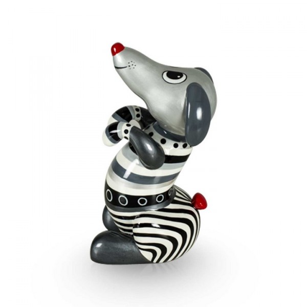 Sitzender Hund aus Fiberglas - Sitting Hot Dog Silverline