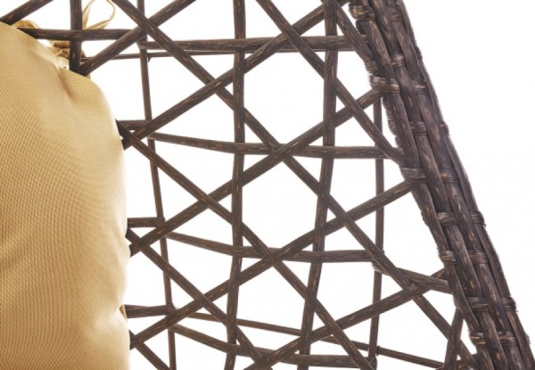 Crisscross Hängekorb aus Polyrattan - Komplettset