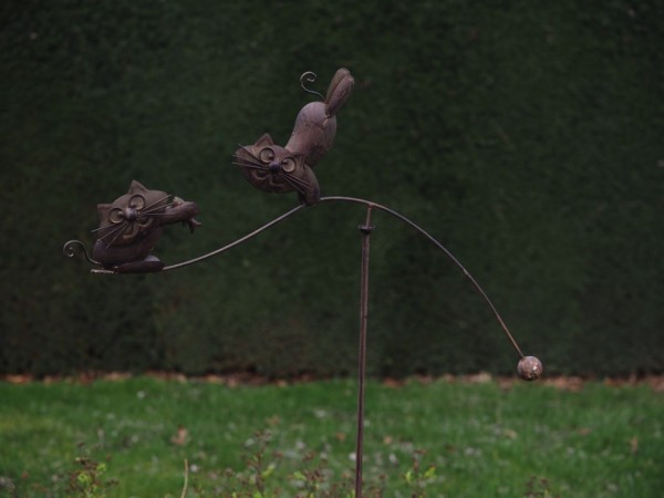 Katzen Windspiel aus Metall - Gartenwippe
