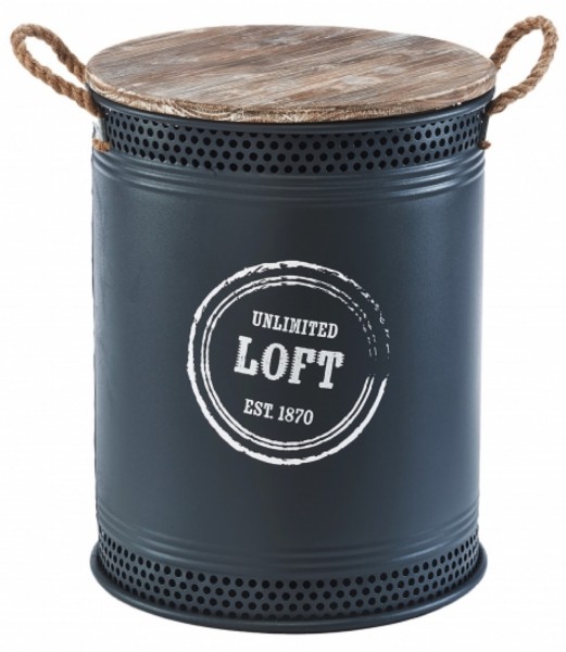 Loft Wäschebehälter aus Metall 52 cm