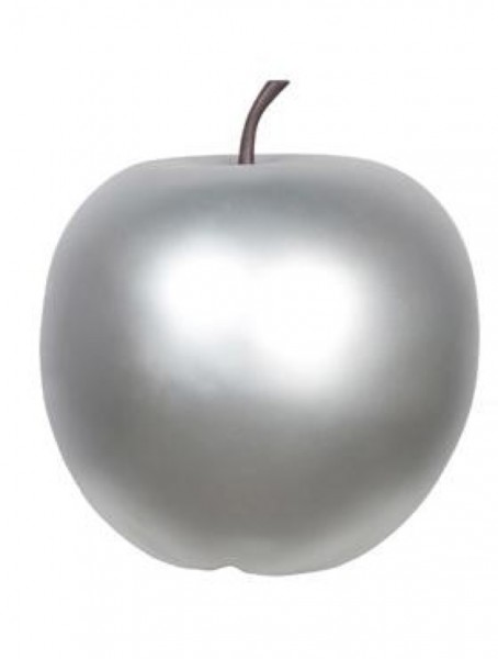 Apfel silber - apple fruit ein Kunstobjekt aus Fiberglas und Steinpulver