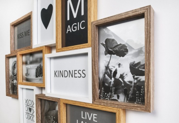Holz Bilderrahmen Collage für 10 Bilder