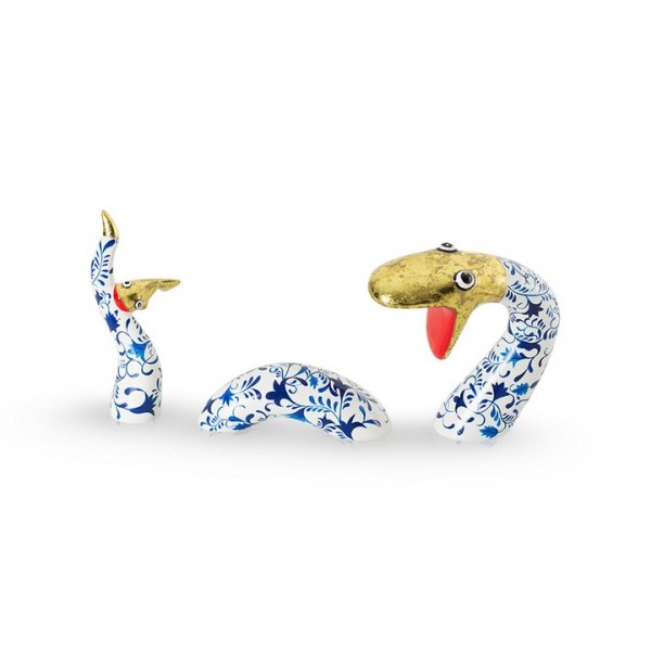 Schwimmende Schlange aus Fiberglas - Swimming Snake Delft’s Gold Blue