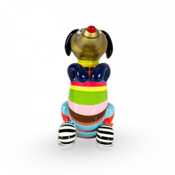 Sitzender Hund aus Fiberglas - Sitting Hot Dog Multi Color Gold