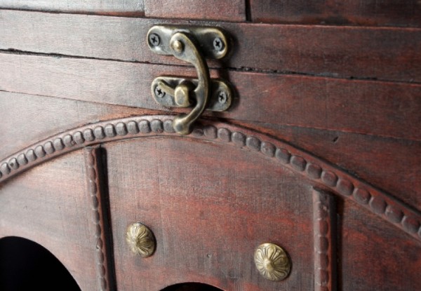 Domingo Weinregal Holztruhe braun