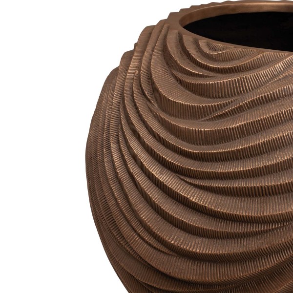 Curved River - Globe Pflanzgefäß bronze