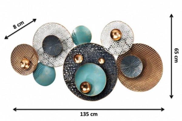 Wandbild Retro aus Metall 135 cm