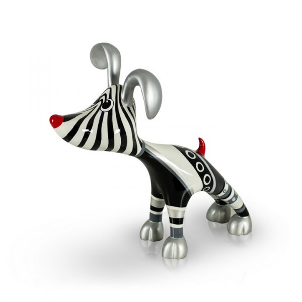 Deko Hund aus Fiberglas - Stretching Dog Billie Silverline