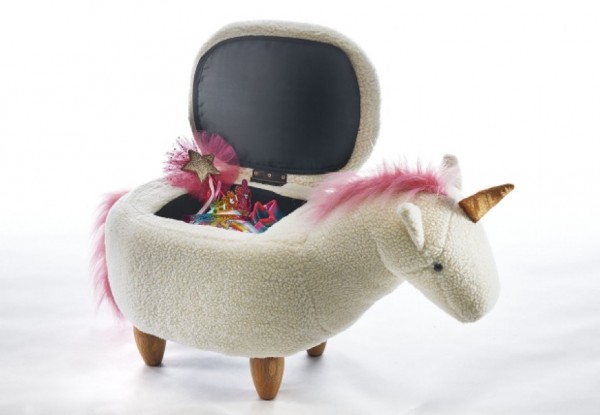 Kinderhocker Einhorn mit Staufach