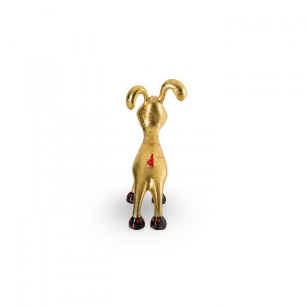 Deko Hund aus Fiberglas - Stretching Dog Billie Fresh Gold