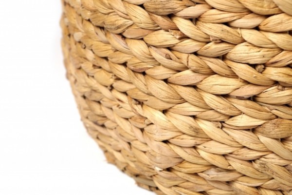 Nature Wäschekorb rund mit Deckel aus Wasserhyazinthe