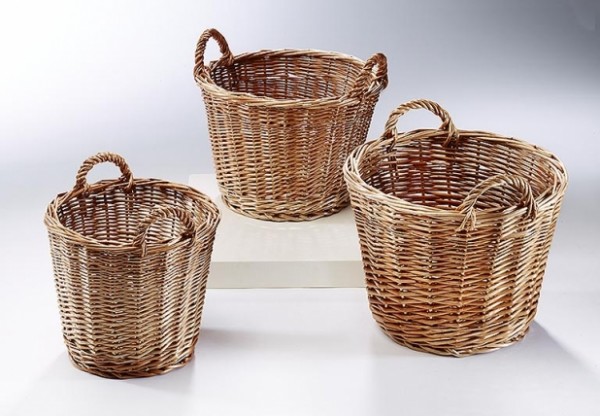 Gartenkorb Rustiq 3er Set gesottene Weide