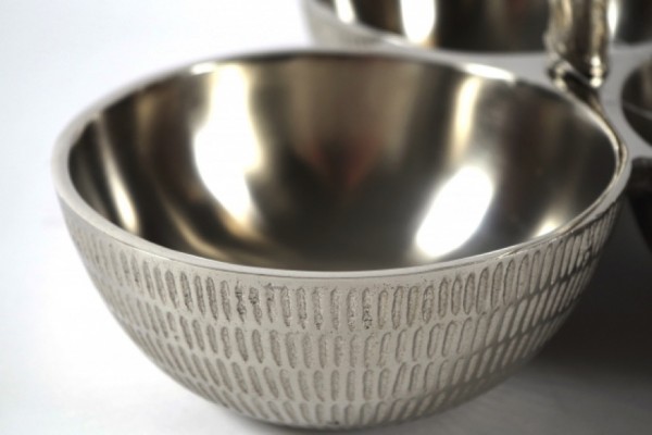 Zweig Dekoschale silber 27 cm